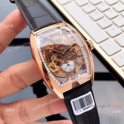 Copy Franck Muller Geneve 39mm Watch Rose Gold Hollow Dial